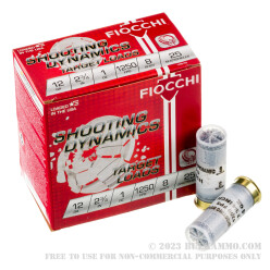 250 Rounds of 12ga Ammo by Fiocchi - 1 ounce #8 shot