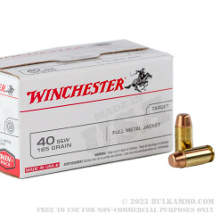 500 Rounds of .40 S&W Ammo by Winchester - 165gr FMJ