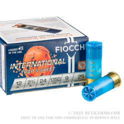 250 Rounds of 12ga Ammo by Fiocchi - 7/8 ounce #9 shot