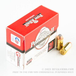 20 Rounds of .40 S&W Ammo by Glaser - 135gr PowR Ball