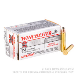 50 Rounds of .22 WMR Ammo by Winchester Super-X - 40gr JHP