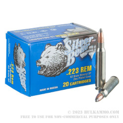 20 Rounds of .223 Ammo by Silver Bear - 62gr SP