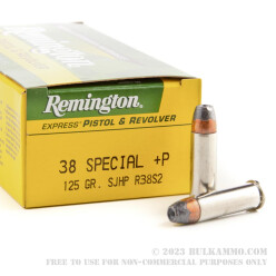 50 Rounds of .38 Spl +P Ammo by Remington Express - 125gr SJHP
