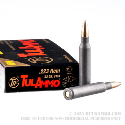 1000 Rounds of .223 Ammo by Tula - 62gr FMJ (Nonmagnetic Bullet)