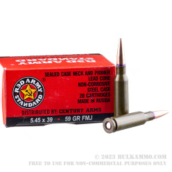 1000 Rounds of 5.45x39 Ammo by Red Army Standard - 59gr FMJ