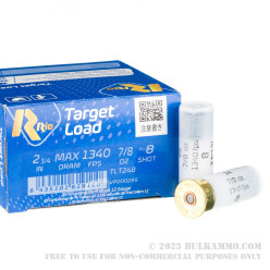 250 Rounds of 12ga Ammo by Rio Target Load Trap - 7/8 ounce #8 shot