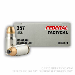 1000 Rounds of .357 SIG Ammo by Federal Tactical LE - 125gr JHP