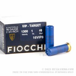 250 Rounds of 16ga Ammo by Fiocchi -  #8 shot