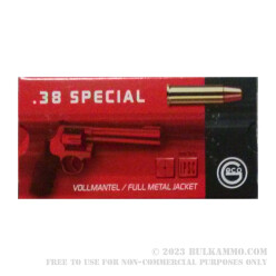 50 Rounds of .38 Spl Ammo by GECO - 158gr FMJ