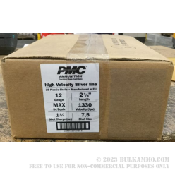 250 Rounds of 12ga Ammo by PMC High Velocity Silver Line - 1-1/4 ounce #7.5 shot