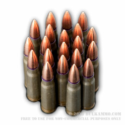 20 Rounds of 7.62x39mm Ammo by Golden Tiger - 124gr FMJBT