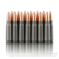 20 Rounds of 7.62x39mm Ammo by Tula - 124gr HP
