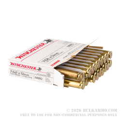 500 Rounds of 7.62x51 Ammo by Winchester - 149gr FMJ M80