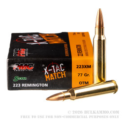 200 Rounds of .223 Ammo by PMC X-TAC Match - 77gr OTM