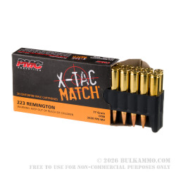 200 Rounds of .223 Ammo by PMC X-TAC Match - 77gr OTM