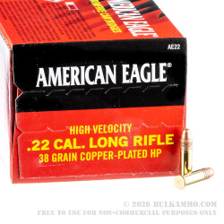 40 Rounds of .22 LR Ammo by Federal American Eagle - 38gr CPHP 40 Rounds of .22 LR Ammo by Federal American Eagle - 38gr CPHP