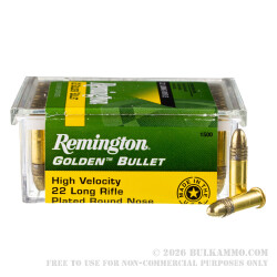 100 Rounds of .22 LR Ammo by Remington Golden Bullet - 40gr PRN