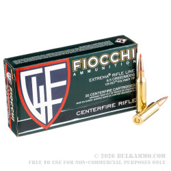 20 Rounds of 6.5 Creedmoor Ammo by Fiocchi - 129gr SST