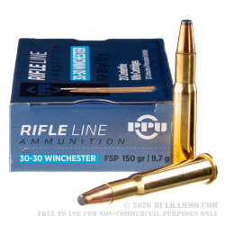 200 Rounds of 30-30 Win Ammo by Prvi Partizan - 150gr FSP