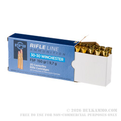 200 Rounds of 30-30 Win Ammo by Prvi Partizan - 150gr FSP