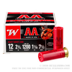 25 Rounds of 12ga Ammo by Winchester AA - 1 1/8 ounce #7 1/2 shot