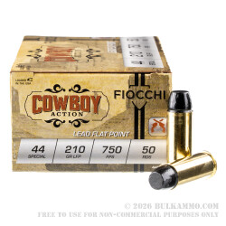 50 Rounds of .44 S&W Spl Ammo by Fiocchi - 210gr LRNFP