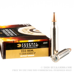 20 Rounds of .223 Ammo by Federal LE Tactical - 55gr Bonded SP