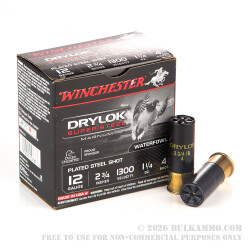 25 Rounds of 12ga Ammo by Winchester - 1 1/4 ounce #4 Shot (Steel)
