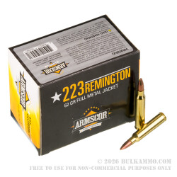 1200 Rounds of .223 Ammo by Armscor - 62gr FMJ 1200 Rounds of .223 Ammo by Armscor - 62gr FMJ