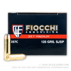 1000 Rounds of .357 Mag Ammo by Fiocchi - 125gr SJSP 1000 Rounds of .357 Mag Ammo by Fiocchi - 125gr SJSP