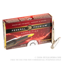 20 Rounds of .270 Win Ammo by Federal - 130gr Nosler Ballistic Tip