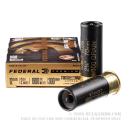 5 Rounds of 12ga Ammo by Federal Freight Train Copper - 300gr Sabot Slug