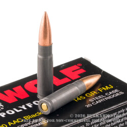 500 Rounds of .300 AAC Blackout Ammo by Wolf - 145gr FMJ