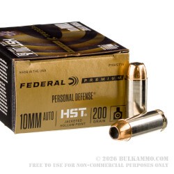 200 Rounds of 10mm Ammo by Federal Personal Defense HST - 200gr JHP