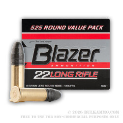 525 Rounds of .22 LR Ammo by CCI - 40gr LRN