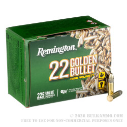 2250 Rounds of .22 LR Ammo by Remington 22 Golden Bullet - 36gr CPHP