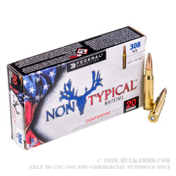 200 Rounds of .308 Win Ammo by Federal Non-Typical - 150gr SP