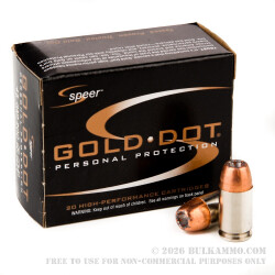 20 Rounds of .45 GAP Ammo by Speer - 200gr JHP 20 Rounds of .45 GAP Ammo by Speer - 200gr JHP