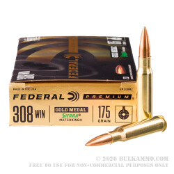 200 Rounds of .308 Win Ammo by Federal - 175gr HPBT