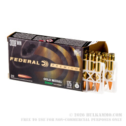 200 Rounds of .308 Win Ammo by Federal - 175gr HPBT