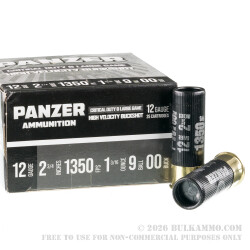 250 Rounds of 12ga Ammo by Panzer - 00 Buck 250 Rounds of 12ga Ammo by Panzer - 00 Buck