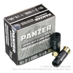 250 Rounds of 12ga Ammo by Panzer - 00 Buck 250 Rounds of 12ga Ammo by Panzer - 00 Buck