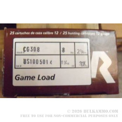 250 Rounds of 12ga Ammo by Rio - 1-1/16 ounce #8 shot