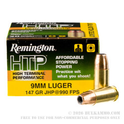 500 Rounds of 9mm Ammo by Remington Golden Saber - 147gr BJHP