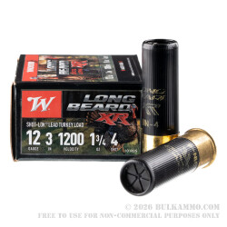 10 Rounds of 12ga Ammo by Winchester Long BeardTurkey Load - 1 3/4 ounce #4 shot
