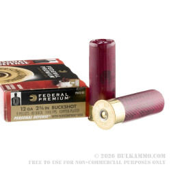 5 Rounds of 12ga Ammo by Federal Personal Defense with FliteControl Wad-  00 Buck