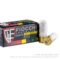 250 Rounds of 12ga Ammo by Fiocchi - 2-3/4" 27 Pellet #4 Buck