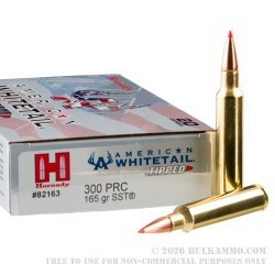 20 Rounds of .300 Win Mag Ammo by Hornady American Whitetail Tipped - 165gr SST