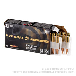 20 Rounds of .308 Win Ammo by Federal Gold Medal CenterStrike - 168gr OTM