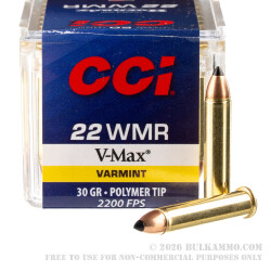 2000 Rounds of .22 WMR Ammo by CCI - 30gr V-MAX